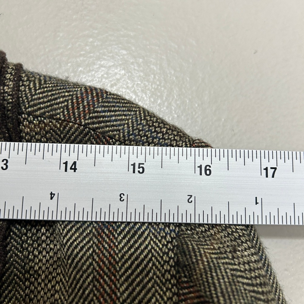 Women's Cottagecore Blazer 10 Brown Herringbone Floral Embroidered Dark Academia - Picture 11 of 12